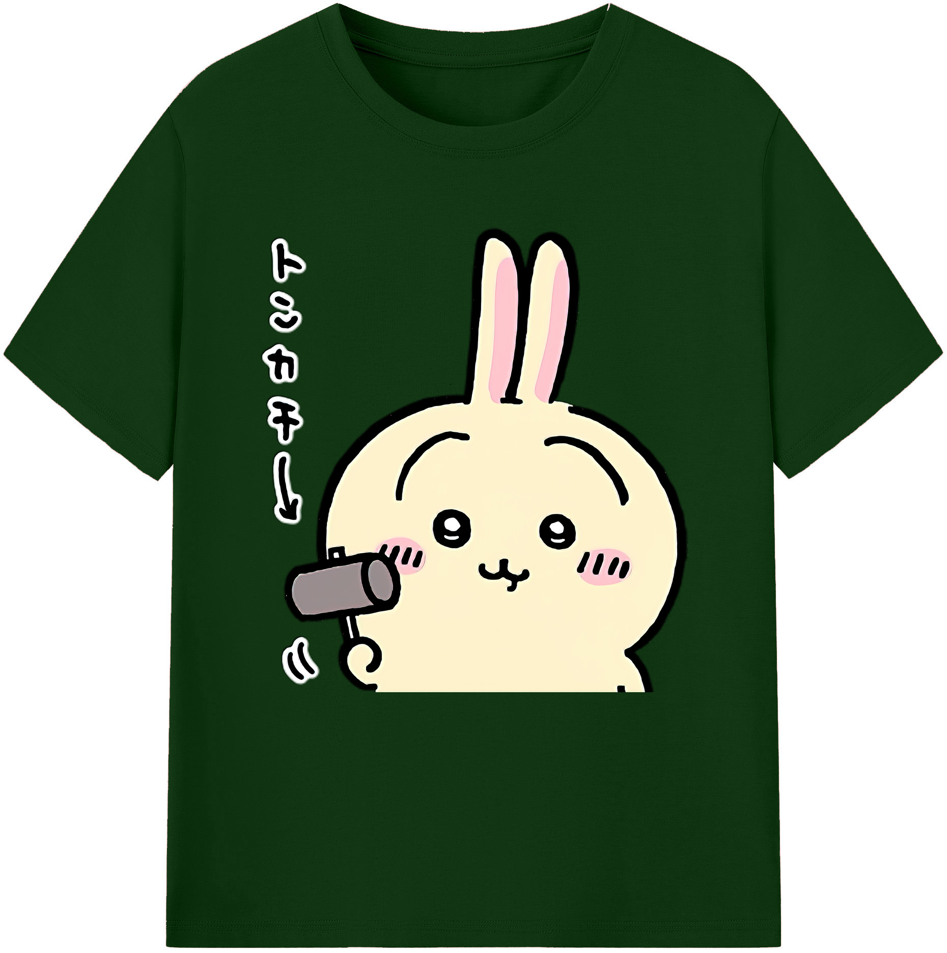 （画像用） ちいかわ うさぎ Chii-kawa usagi 綿100％半袖Tシャツ（フロントプリント）